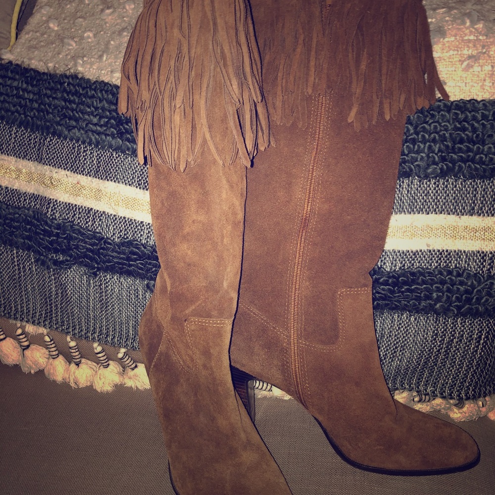 Matisse SIOUX Tall Brown Fringe Boots with heels